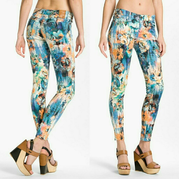 Dylan George Denim - 🎉SALE Dylan George Floral Watercolor Skinny Jeans